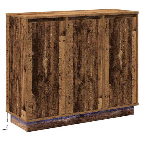 vidaXL Sideboard with LED - Old Wood - 90x32x75 cm - Engineered Wood