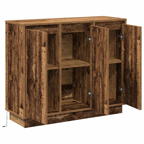 vidaXL Sideboard with LED - Old Wood - 90x32x75 cm - Engineered Wood