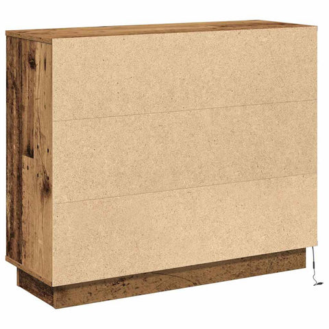 vidaXL Sideboard with LED - Old Wood - 90x32x75 cm - Engineered Wood