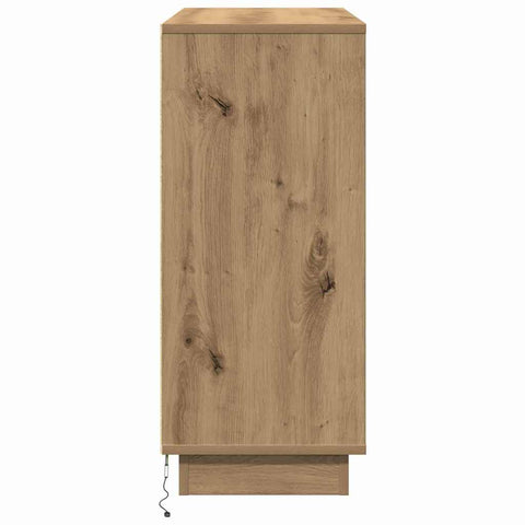 vidaXL Sideboard with LED Artisan Oak 90x32x75 cm Engineered Wood