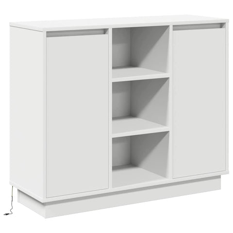 vidaXL Sideboard with LED White 90x32x75 cm Engineered Wood