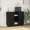 vidaXL Sideboard with LED Black Oak 90x32x75 cm Engineered Wood