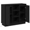 vidaXL Sideboard with LED Black Oak 90x32x75 cm Engineered Wood