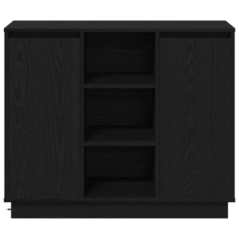 vidaXL Sideboard with LED Black Oak 90x32x75 cm Engineered Wood