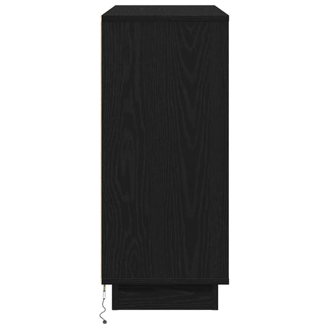 vidaXL Sideboard with LED Black Oak 90x32x75 cm Engineered Wood