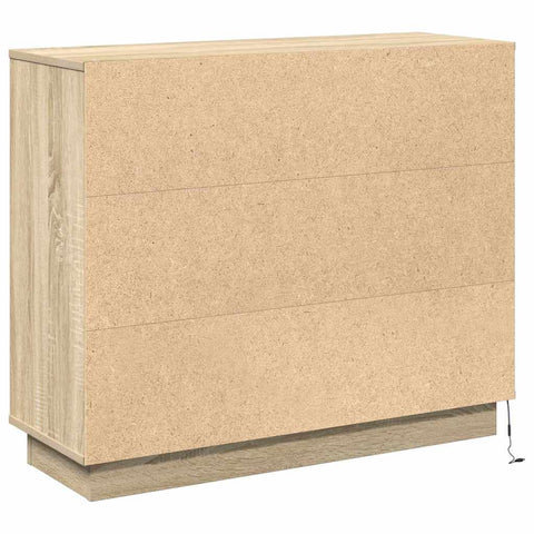vidaXL Sideboard with LED Sonoma Oak 90x32x75 cm Engineered Wood