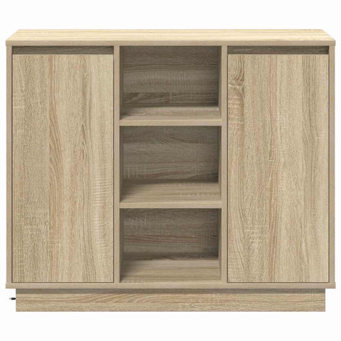 vidaXL Sideboard with LED Sonoma Oak 90x32x75 cm Engineered Wood