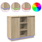 vidaXL Sideboard with LED Sonoma Oak 90x32x75 cm Engineered Wood