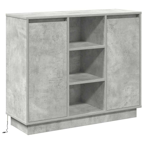 vidaXL Sideboard with LED Concrete Grey 90x32x75 cm Engineered Wood