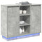 vidaXL Sideboard with LED Concrete Grey 90x32x75 cm Engineered Wood