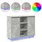 vidaXL Sideboard with LED Concrete Grey 90x32x75 cm Engineered Wood