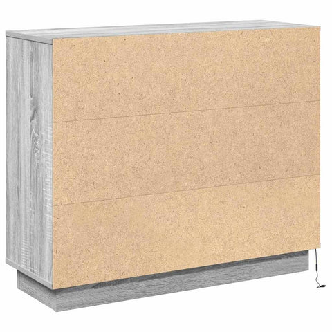 vidaXL Sideboard with LED Grey Sonoma 90x32x75 cm Engineered Wood