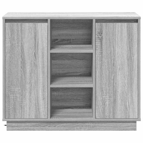 vidaXL Sideboard with LED Grey Sonoma 90x32x75 cm Engineered Wood