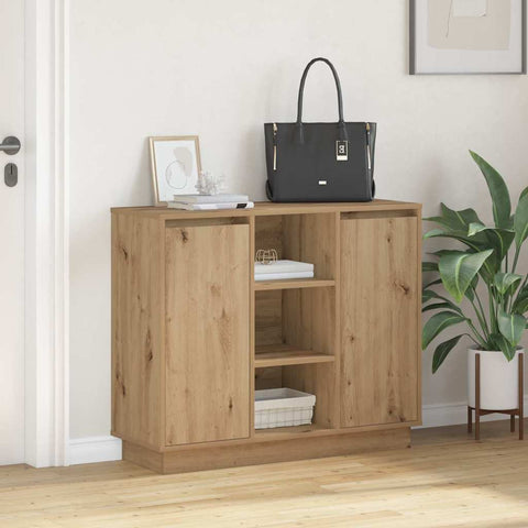 vidaXL Sideboard with LED Artisan Oak 90x32x75 cm Engineered Wood