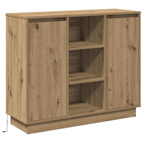 vidaXL Sideboard with LED Artisan Oak 90x32x75 cm Engineered Wood