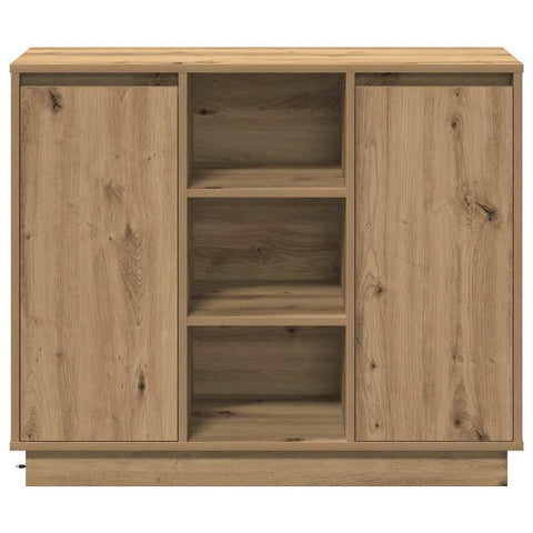 vidaXL Sideboard with LED Artisan Oak 90x32x75 cm Engineered Wood