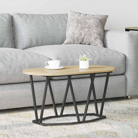 vidaXL Coffee Table in Sonoma Oak - 80x40x40.5 cm - Made of Engineered Wood and Metal