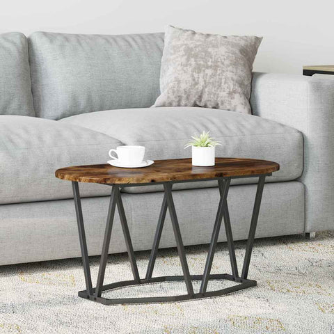 vidaXL Coffee Table in Smoked Oak - 80x40x40.5 cm, Made from Engineered Wood and Metal