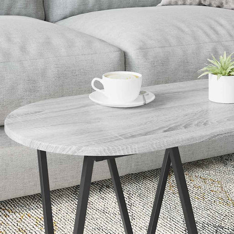 vidaXL Coffee Table Grey 80 x 40 x 40.5 cm Engineered Wood and Metal
