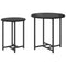 vidaXL Side Table Set of 2 - Black Oak and Metal