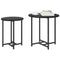 vidaXL Side Table Set of 2 - Black Oak and Metal