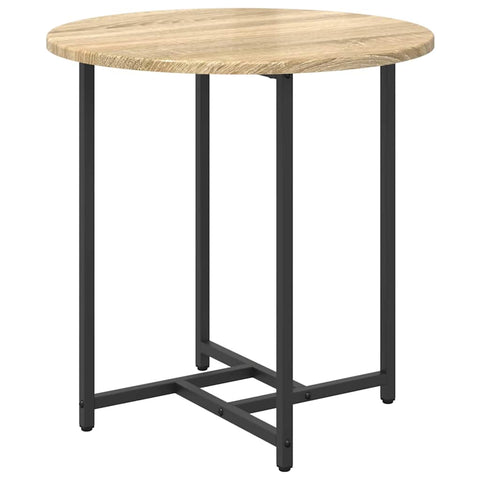 vidaXL Side Table Set 2 pcs Sonoma oak and Black 50 x 50 x 50 cm