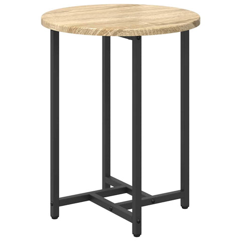 vidaXL Side Table Set 2 pcs Sonoma oak and Black 50 x 50 x 50 cm