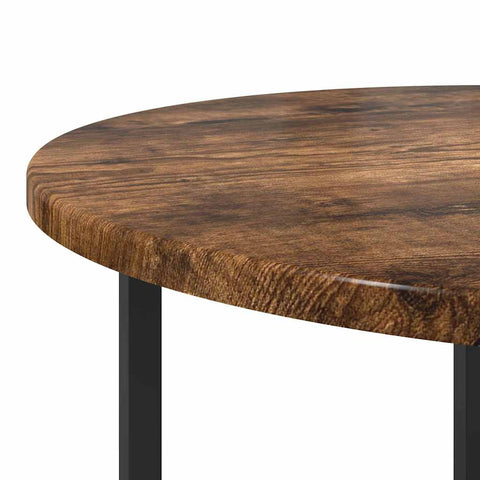 vidaXL Side Table Set of 2 - Smoked Oak & Metal