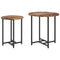 vidaXL Side Table Set of 2 - Smoked Oak & Metal