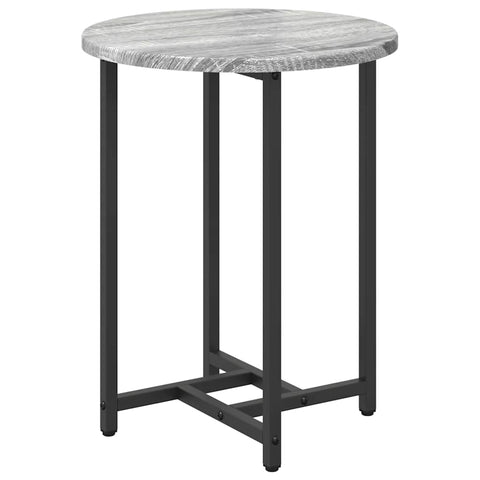 vidaXL Side Table Set 2 pcs Grey sonoma and Black 50 x 50 x 50 cm
