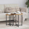 vidaXL Side Table Set of 2 - Vintage Wood, Engineered Wood, and Metal