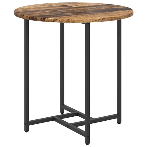 vidaXL Side Table Set 2 pcs Old wood and Black 50 x 50 x 50 cm