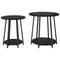 vidaXL Side Table Set of 2 - Black Oak Engineered Wood and Metal