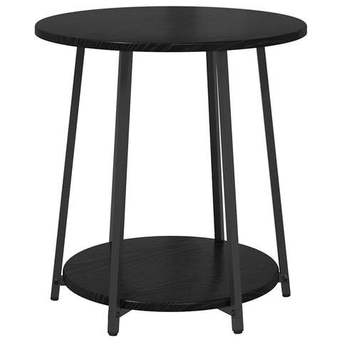 vidaXL Side Table Set of 2 - Black Oak Engineered Wood and Metal