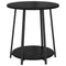 vidaXL Side Table Set of 2 - Black Oak Engineered Wood and Metal
