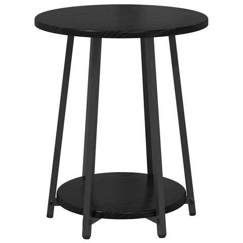 vidaXL Side Table Set of 2 - Black Oak Engineered Wood and Metal