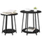 vidaXL Side Table Set of 2 - Black Oak Engineered Wood and Metal