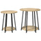 vidaXL Side Table Set - 2 Pieces in Sonoma Oak with Metal