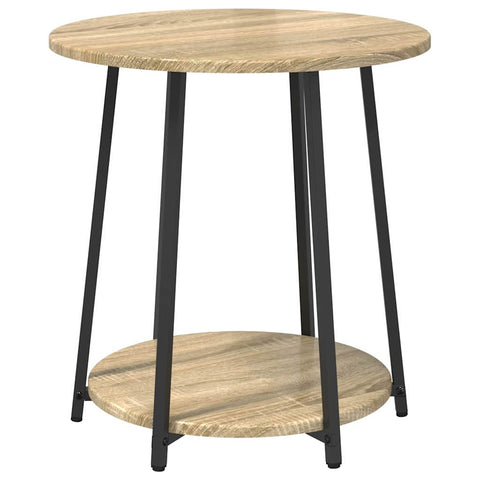 vidaXL Side Table Set 2 pcs Sonoma oak and Black 50 x 50 x 51 cm