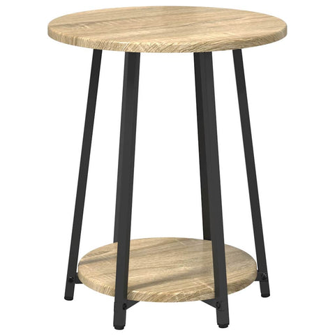 vidaXL Side Table Set 2 pcs Sonoma oak and Black 50 x 50 x 51 cm