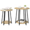 vidaXL Side Table Set - 2 Pieces in Sonoma Oak with Metal