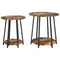 vidaXL Side Table 2 pcs Smoked Oak Engineered Wood and Metal