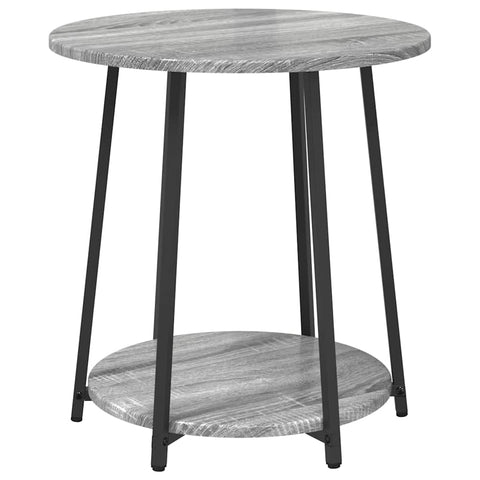 vidaXL Side Table Set 2 pcs Grey sonoma and Black 50 x 50 x 51 cm