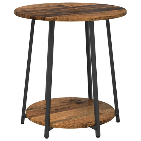 vidaXL Side Table Set 2 pcs Old wood and Black 50 x 50 x 51 cm