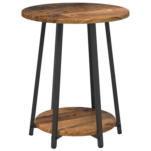 vidaXL Side Table Set 2 pcs Old wood and Black 50 x 50 x 51 cm