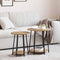 vidaXL Side Table Set of 2 in Artisan Oak with Engineered Wood and Metal