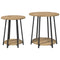 vidaXL Side Table Set of 2 in Artisan Oak with Engineered Wood and Metal