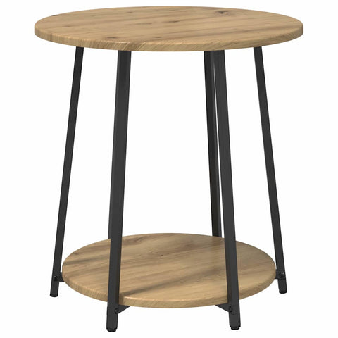 vidaXL Side Table Set of 2 in Artisan Oak with Engineered Wood and Metal