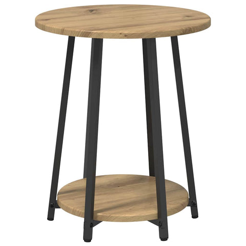 vidaXL Side Table Set of 2 in Artisan Oak with Engineered Wood and Metal