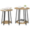 vidaXL Side Table Set of 2 in Artisan Oak with Engineered Wood and Metal